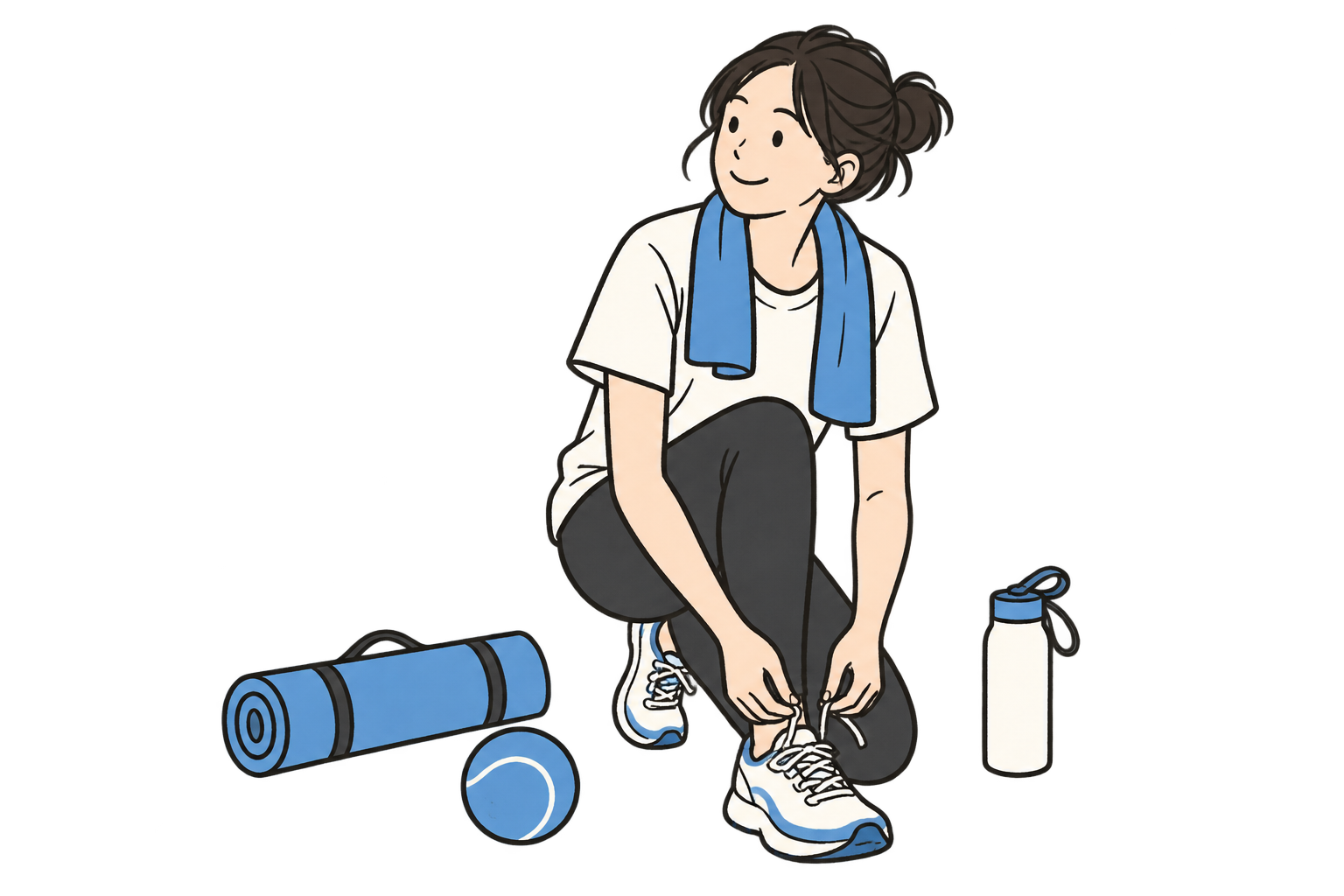 スポーツ用品を選ぶ人のイラスト